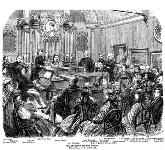 Salon de la chanteuse d'opéra française Pauline Viardot à Baden-Baden 8 décembre 1865