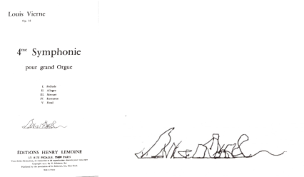Title page of Philip Crozier’s score of the Fourth Symphony, signed by Marchal